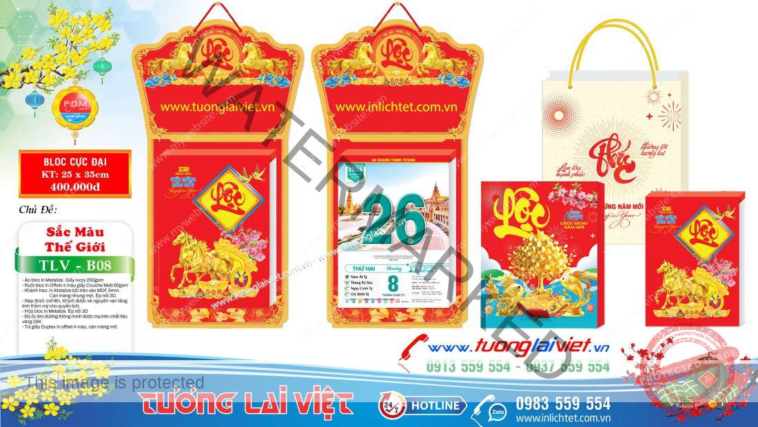 bloc cực đại 25x35 Chữ Lộc