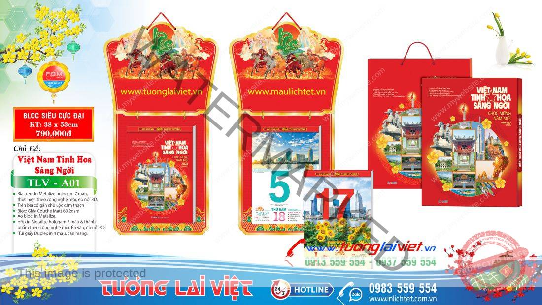 Bloc khổ lớn 38x54 Chữ Cẩm Thạch