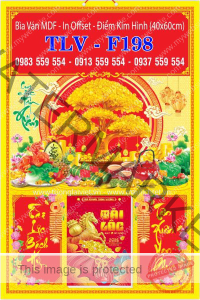 Lịch bloc đại gắn bìa Lộc Kim Tiền