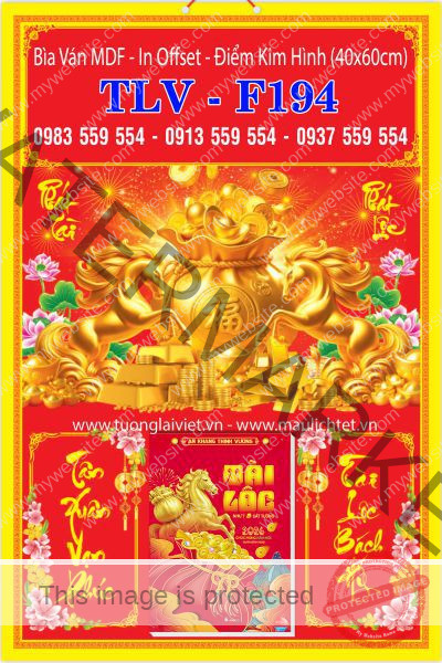 Lịch bloc đại gắn bìa Lộc Phát