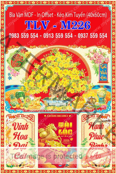 Lịch bloc đại gắn bìa Mai Xuân