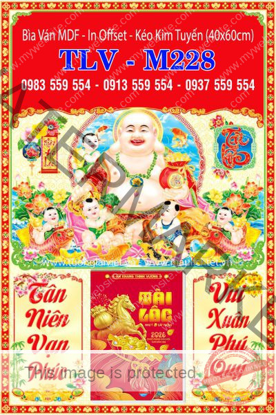 Lịch bloc đại gắn bìa Phật Di Lặc