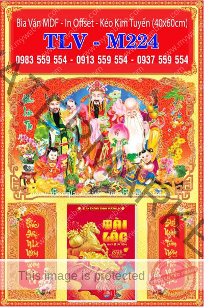 Lịch bloc đại gắn bìa Phước Lộc Thọ
