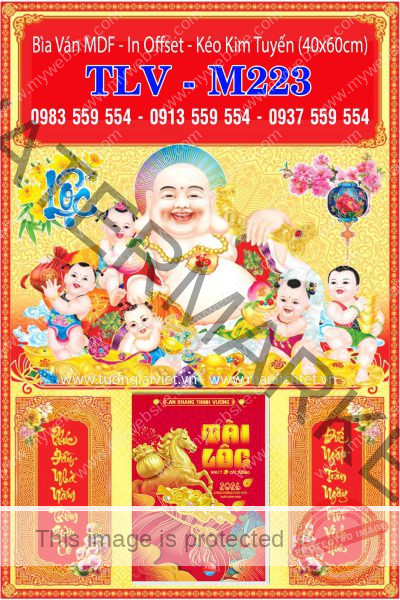 Lịch bloc đại gắn bìa Xuân Di Lặc