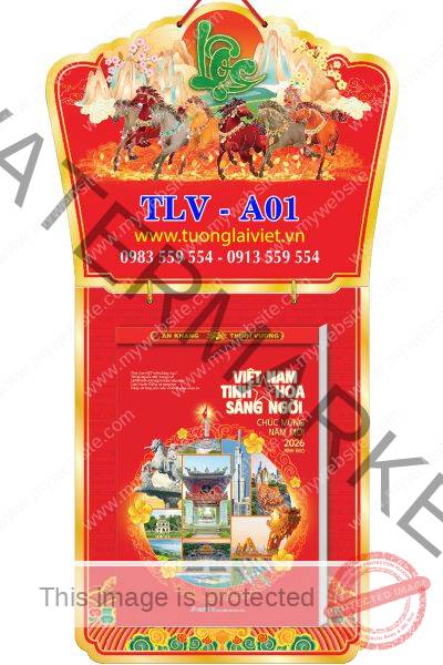 Lịch bloc khổ lớn 38x54 Chữ Cẩm Thạch