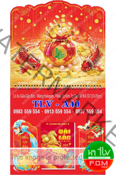 Lịch bloc lò xo giữa Lộc Như Ý